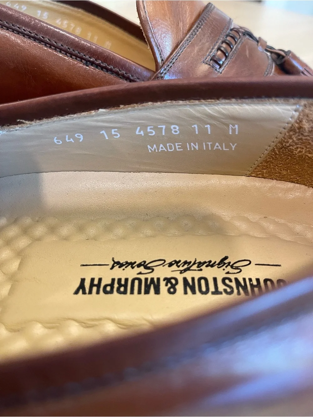 Johnston & Murphy Signature Series Italian Leather Tassel Loafers 11M NEW